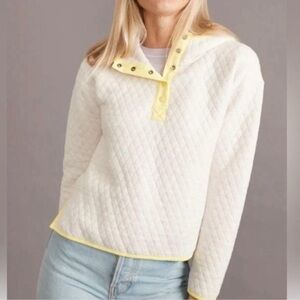 Hooded Marine Layer corbet snap hoodie oatmeal quilted